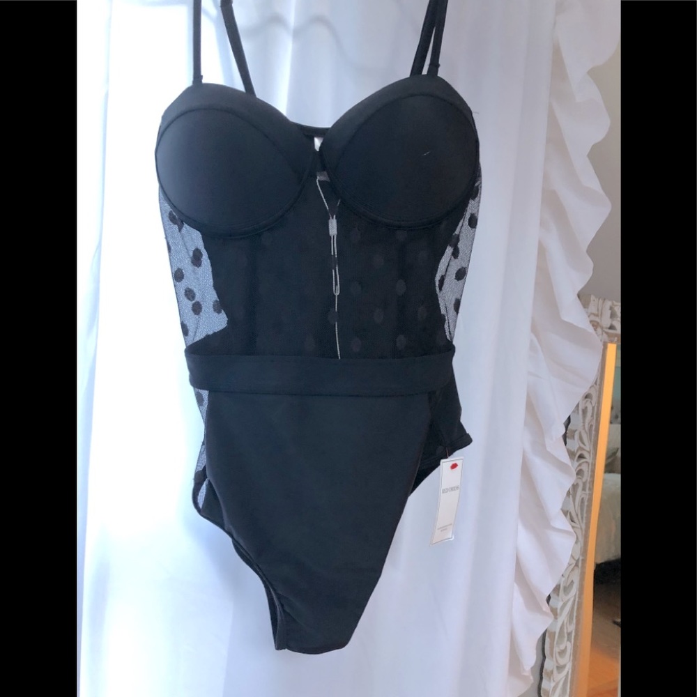 Red Dress Black Polka Dot Bathing Suit